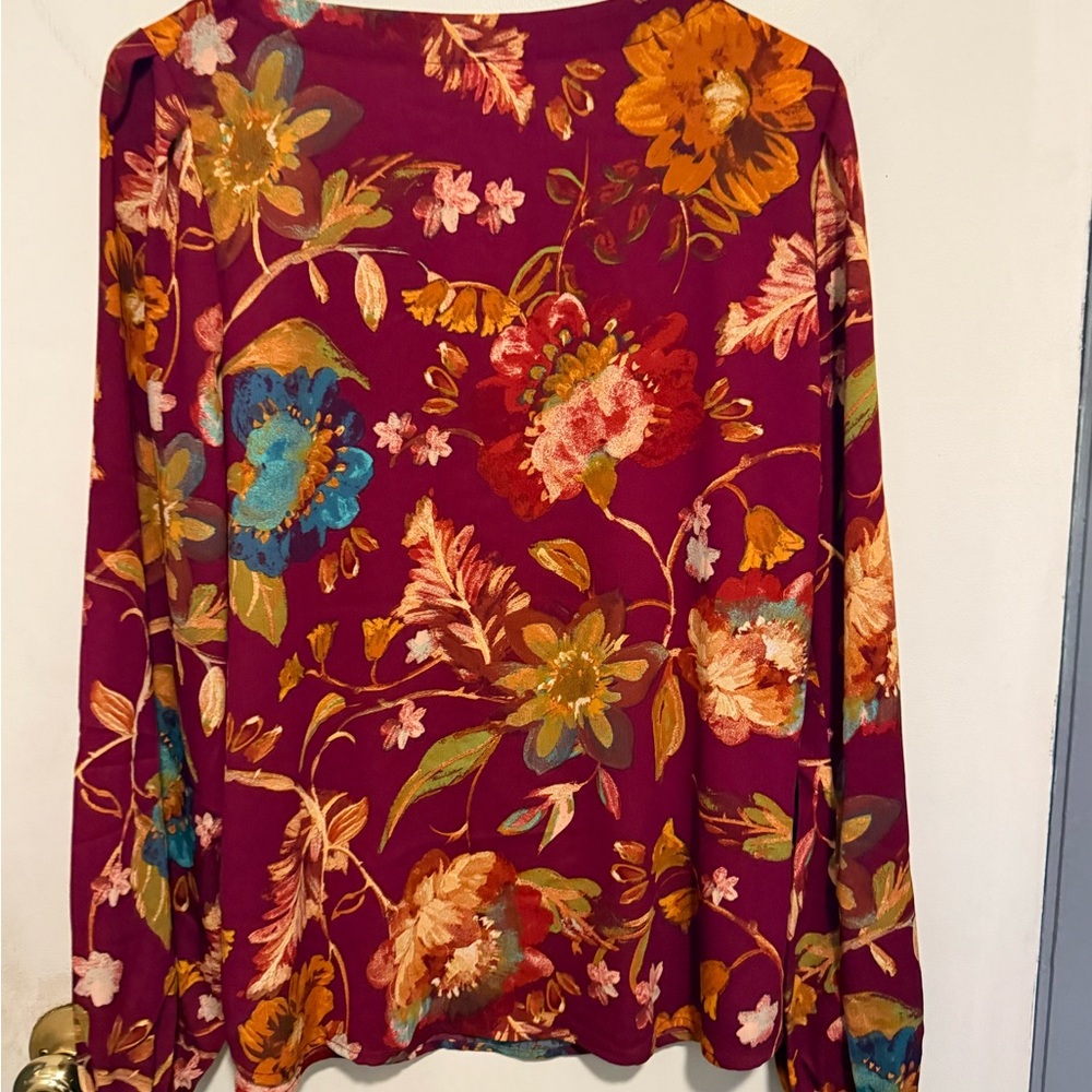 Belle Boho by Kim Gravel Floral V-Neck Long Sleeve - Picture 4 of 7